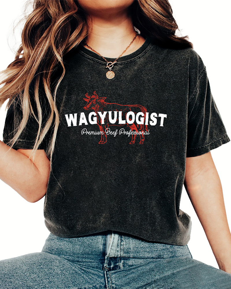 WAGYULOGIST Vintage Washed T-shirt-Zazasy