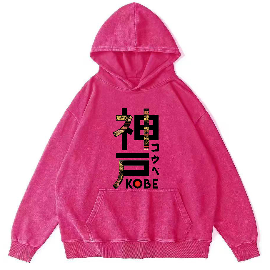 Kobe Japanese Vintage Distressed Hoodie-Zazasy