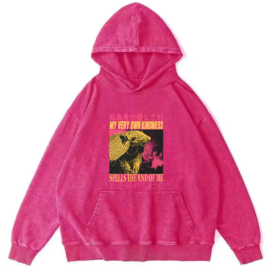 Pangolin Pattern Japanese Style Vintage Distressed Hoodie-Zazasy