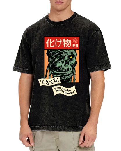 Monster Japanese Vintage Washed T-shirt-Zazasy