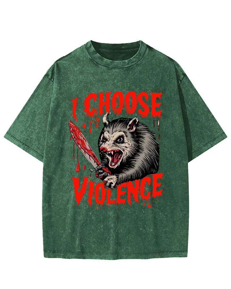I Choose Violence Vintage Distressed T-shirt-Zazasy