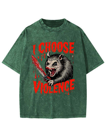 I Choose Violence Vintage Distressed T-shirt-Zazasy