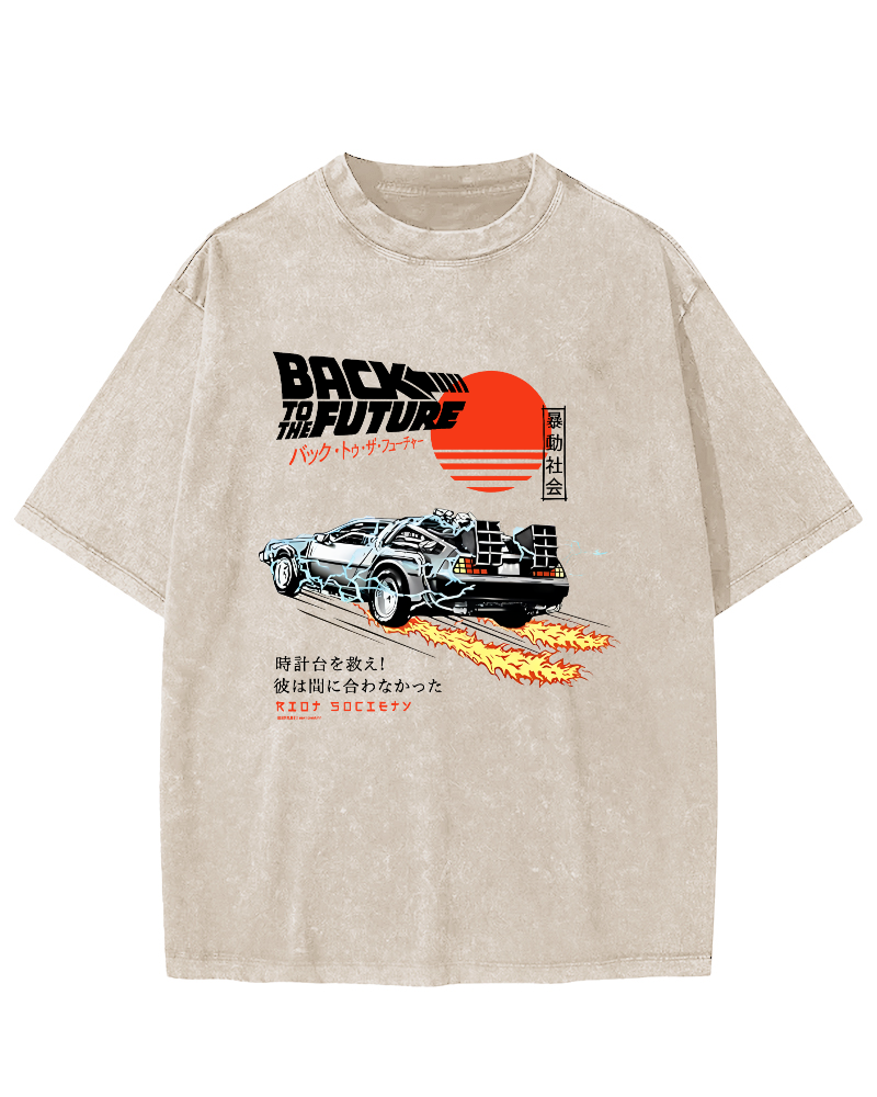 Riot Society Motorcycle Japanese Style Vintage Washed T-shirt