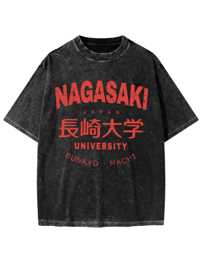 NAGASAKI University  Vintage Washed T-shirt-Zazasy