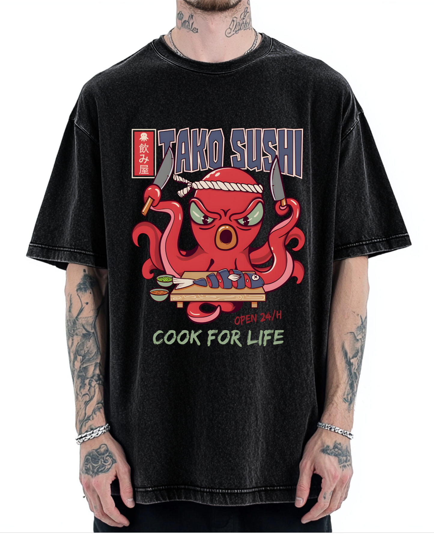 Tako Sushi Octopus Vintage Washed T-shirt