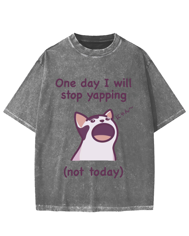 Yapping Cat Vintage Washed T-shirt