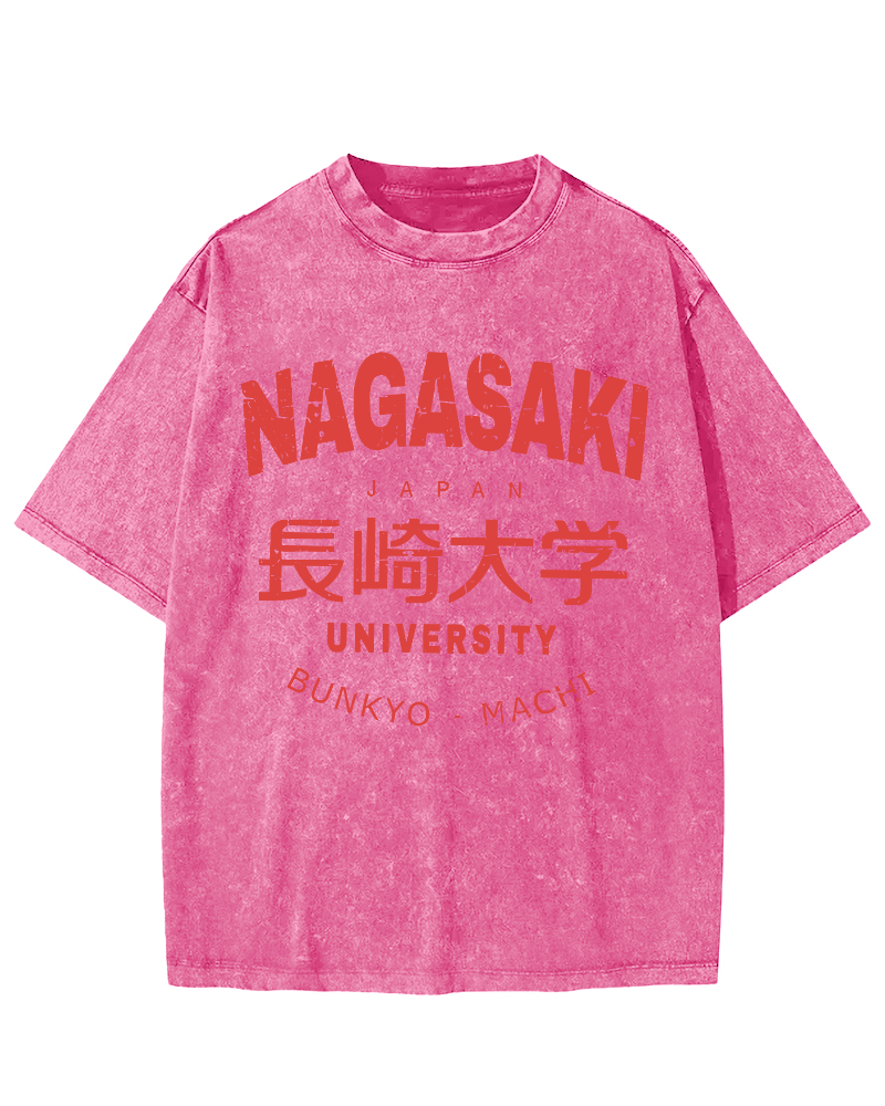 NAGASAKI University  Vintage Washed T-shirt-Zazasy
