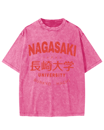 NAGASAKI University  Vintage Washed T-shirt-Zazasy
