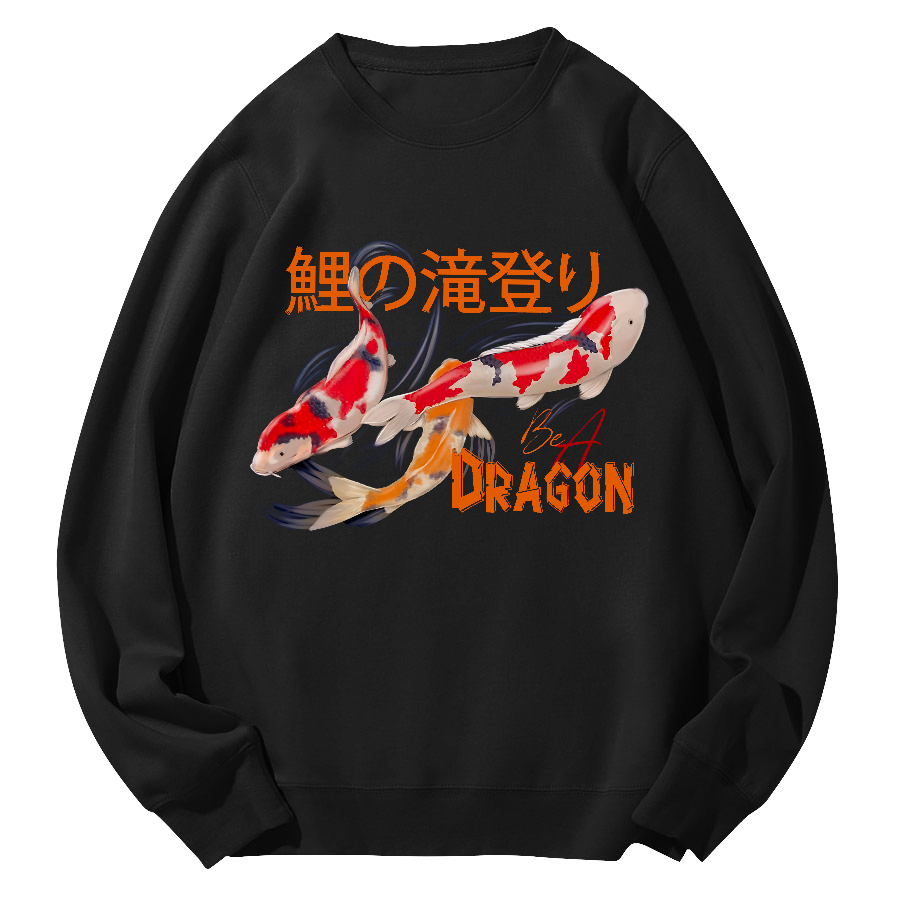 Japanese Koi Fish  Round Neck Sweatshirt-Zazasy