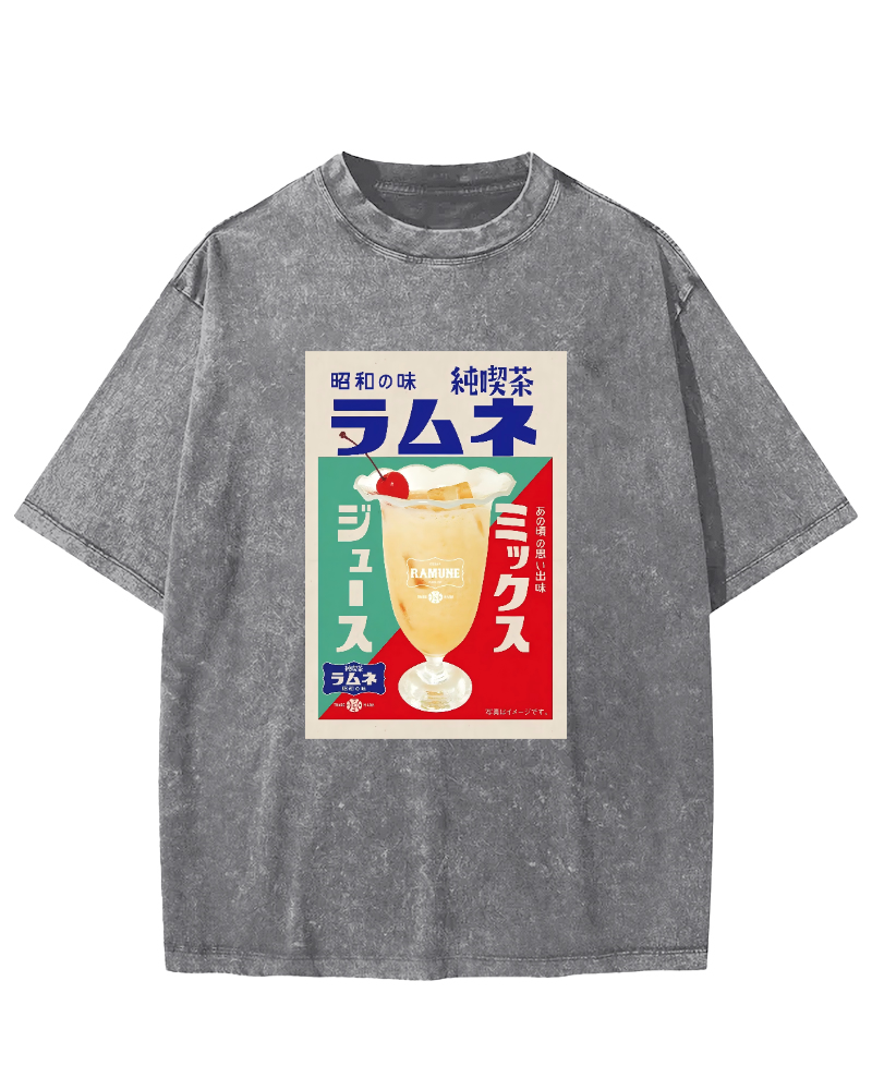 Ramune Japanese carbonated soft drink Vintage Washed T-shirt