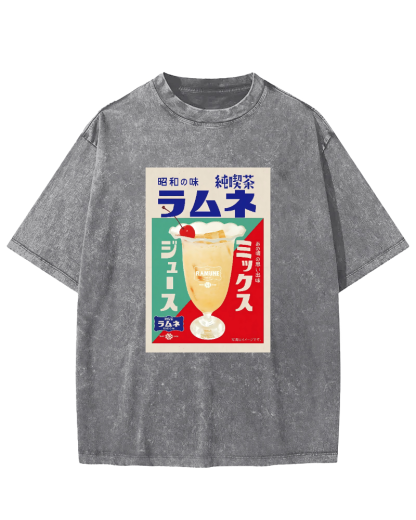 Ramune Japanese carbonated soft drink Vintage Washed T-shirt
