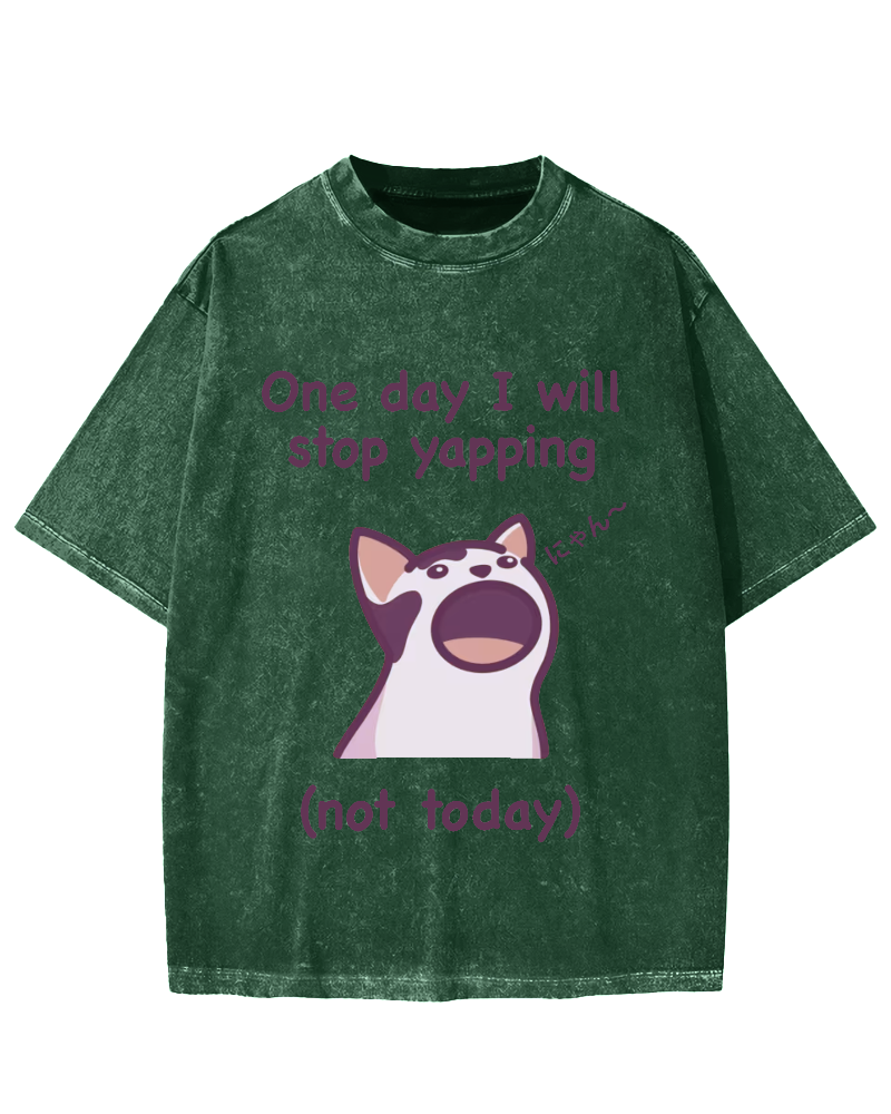 Yapping Cat Vintage Washed T-shirt