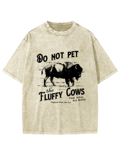 Do Not Pet The Fluffy Cows Vintage Distressed T-shirt-Zazasy