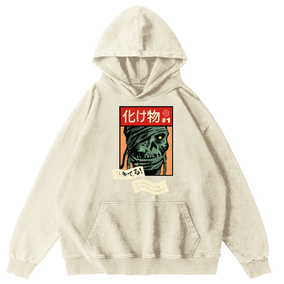 Monster Japanese Vintage Washed Hoodie-Zazasy