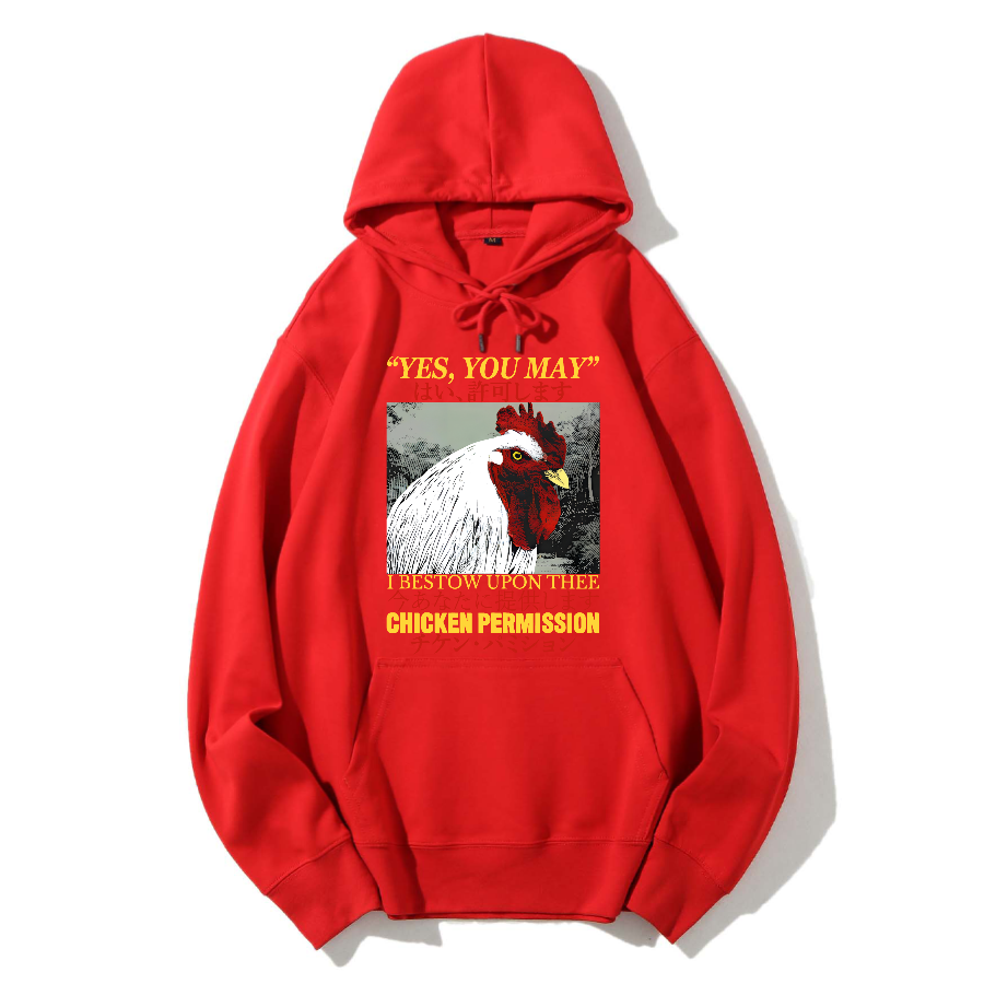 Chicken Permission Cotton Hoodie