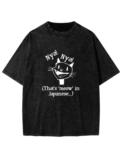 Cute Cat Pattern Vintage Distressed T-shirt-Zazasy