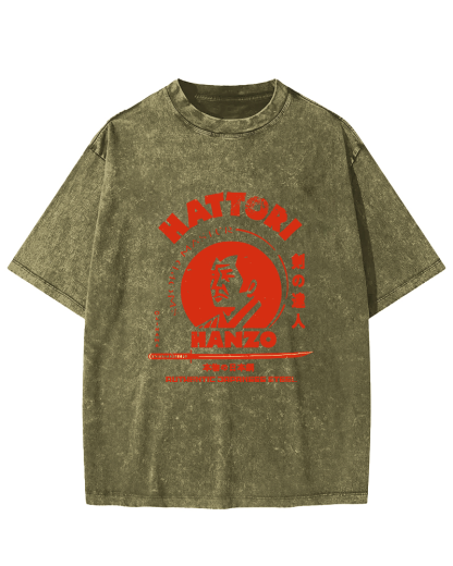 Hattori Hanzo Vintage Washed T-shirt-Zazasy