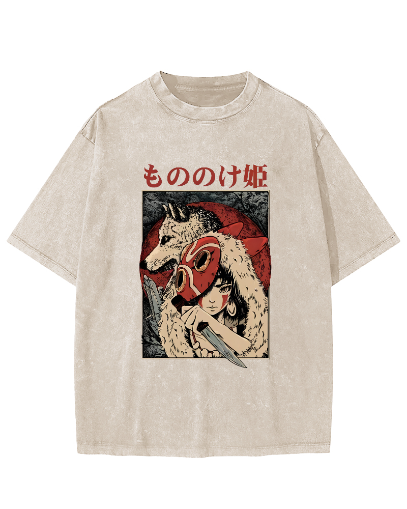 Anime Pattern Japanese Style Vintage Distressed T-shirt-Zazasy