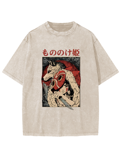 Anime Pattern Japanese Style Vintage Distressed T-shirt-Zazasy