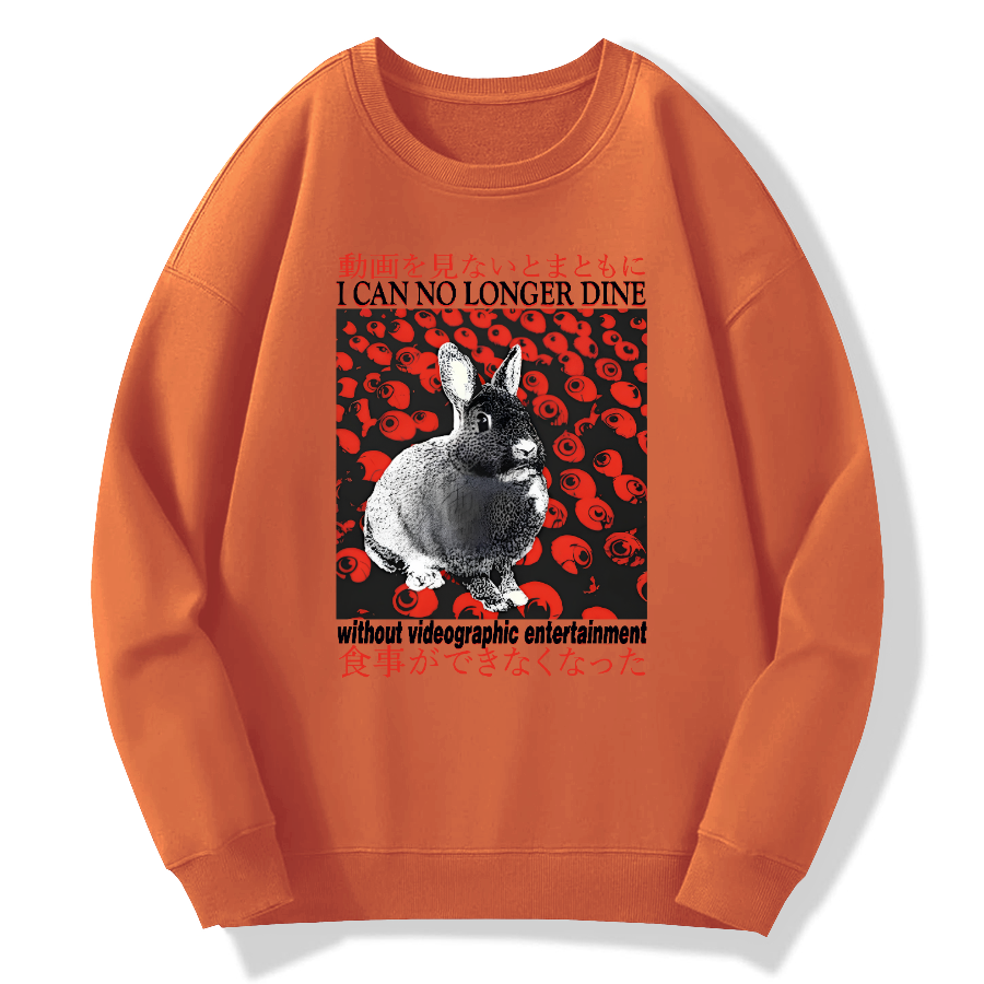 I can no longer dine rabbit Cotton Pullover Sweatshirt