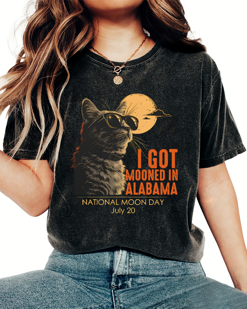 I Got Moonde In Alabama Vintage Washed T-shirt-Zazasy