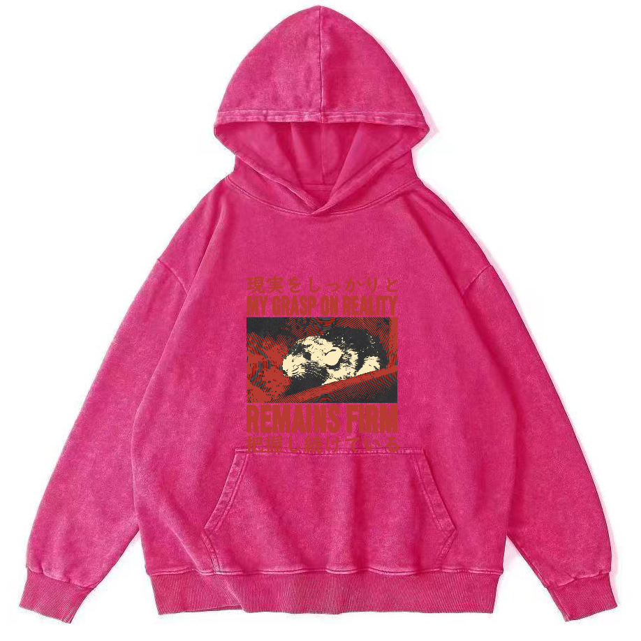 Retro Mouse Japanese Style Vintage Distressed Hoodie-Zazasy