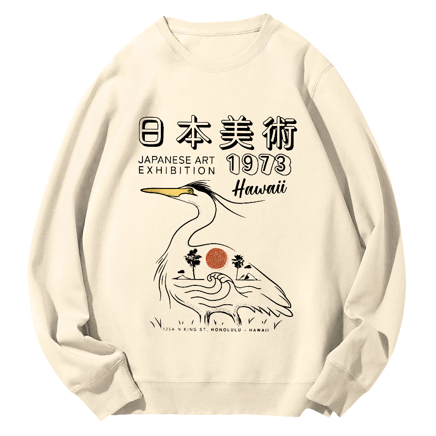 Tsukiji Seafood Market Round Neck Sweatshirt-Zazasy