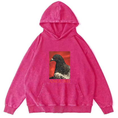 Retro Pigeon Pattern Vintage Distressed Hoodie-Zazasy