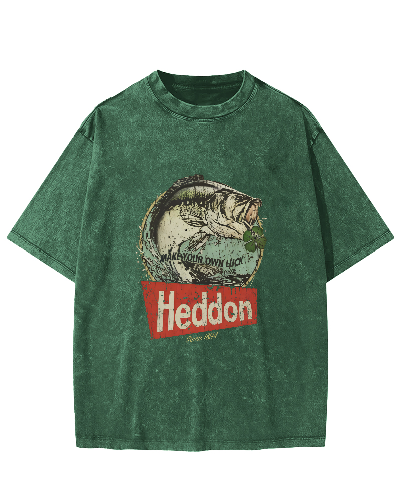 Retro Sea Fish Pattern Vintage Distressed T-shirt-Zazasy