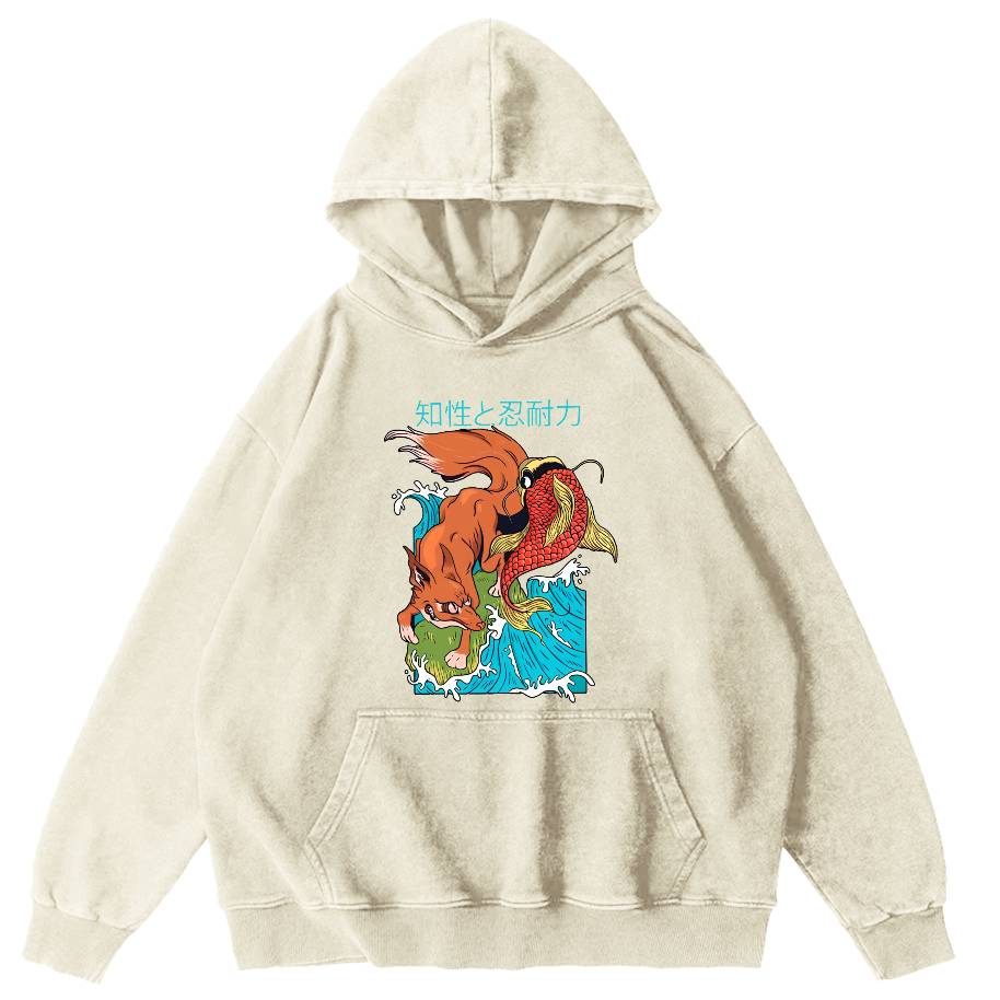 Intellectual Endurance Vintage Distressed Hoodie-Zazasy