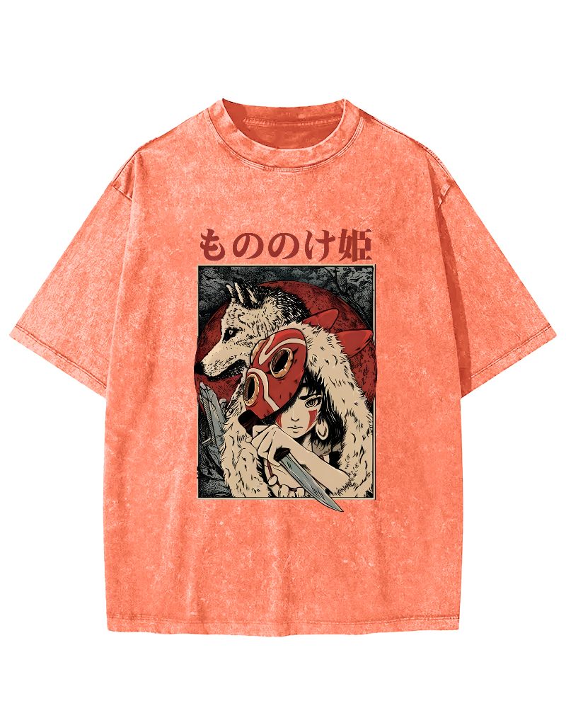 Anime Pattern Japanese Style Vintage Distressed T-shirt-Zazasy
