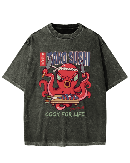 Tako Sushi Octopus Vintage Washed T-shirt