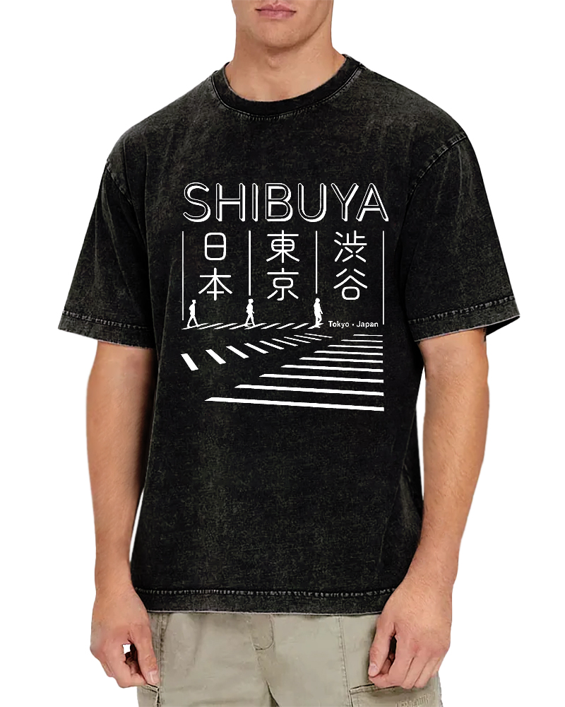Shibuya Vintage Washed T-shirt-Zazasy