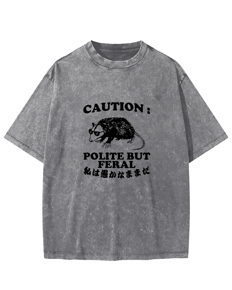 Mouse Pattern Vintage Distressed T-shirt-Zazasy