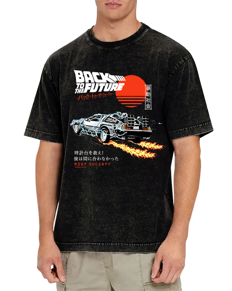 Riot Society Motorcycle Japanese Style Vintage Washed T-shirt