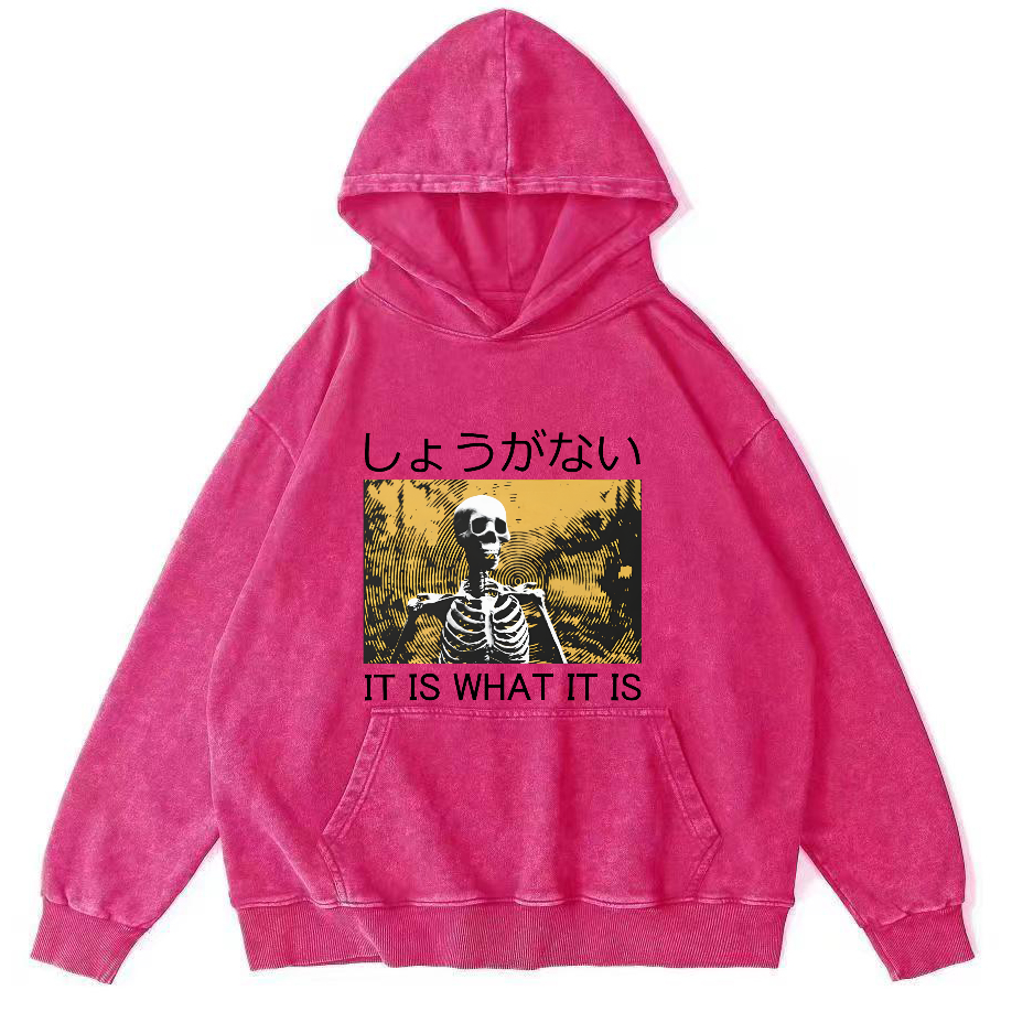 Retro Skeleton Japanese Style Vintage Distressed Hoodie-Zazasy