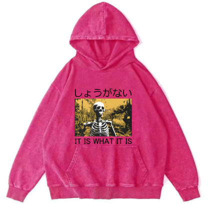Retro Skeleton Japanese Style Vintage Distressed Hoodie-Zazasy