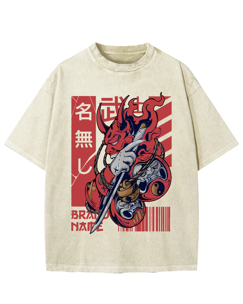 Unknown Warrior Samurai Vintage Washed T-shirt