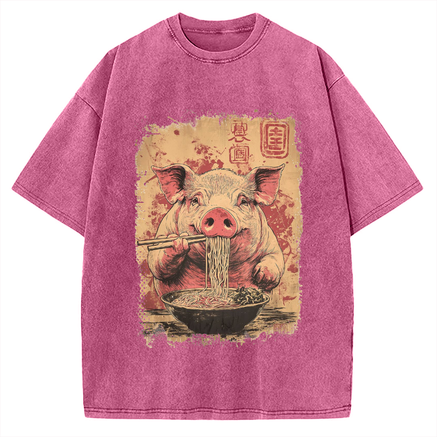 Ramen Piggy Vintage Washed T-shirt