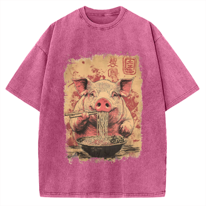 Ramen Piggy Vintage Washed T-shirt