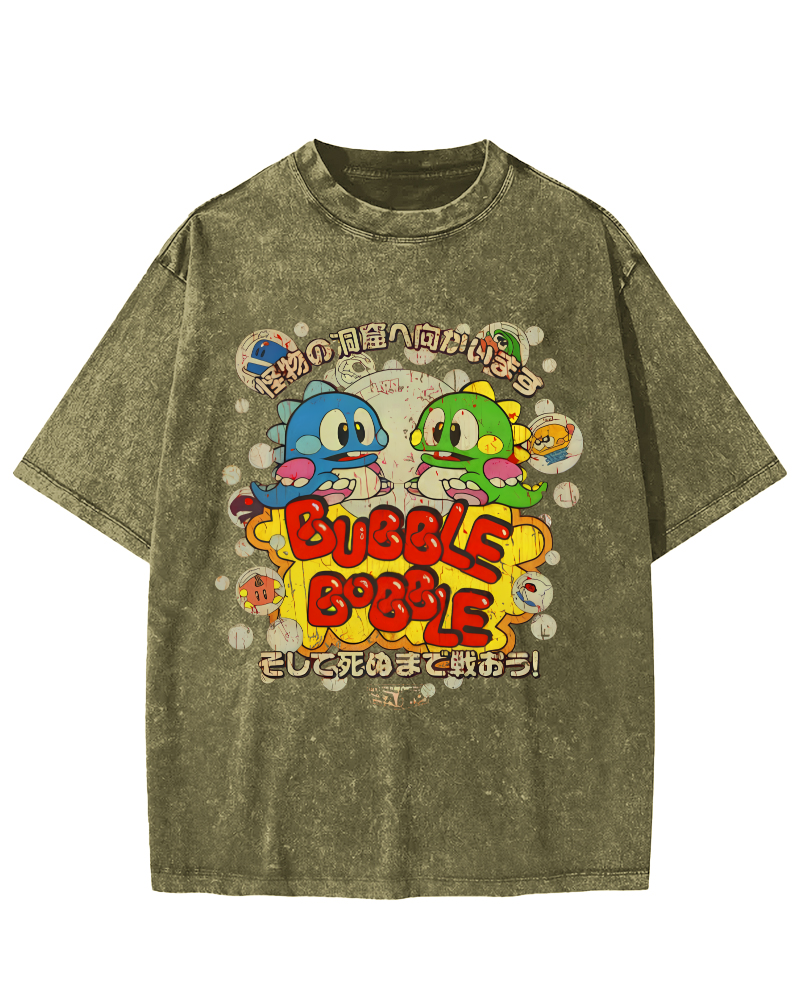 Monster Paradise Japanese Vintage Washed T-shirt-Zazasy