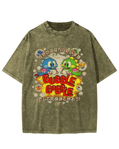 Monster Paradise Japanese Vintage Washed T-shirt-Zazasy