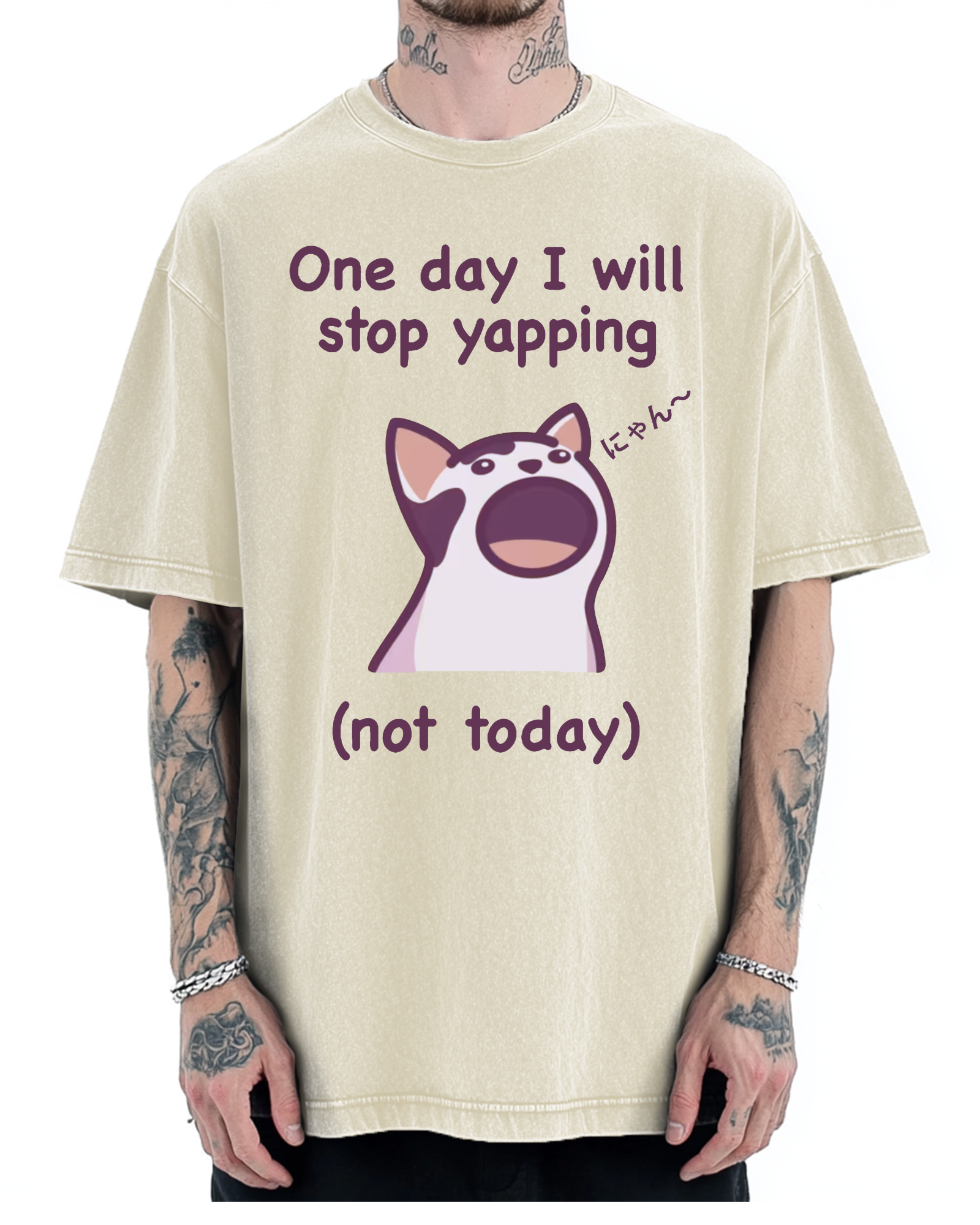 Yapping Cat Vintage Washed T-shirt
