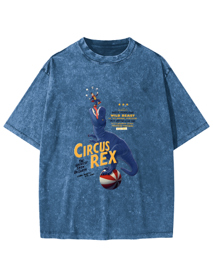 Cartoon Dinosaur Japanese Wash T-shirt-Zazasy
