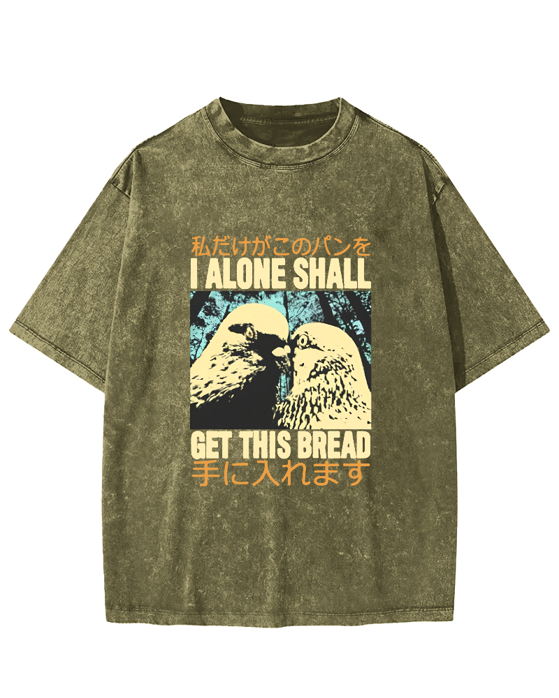 Vintage Dove Pattern Japanese Washed T-shirt-Zazasy