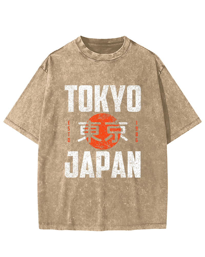 Tokyo Script in Japan Vintage Distressed T-shirt-Zazasy