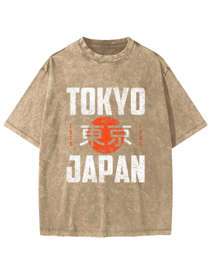 Tokyo Script in Japan Vintage Distressed T-shirt-Zazasy