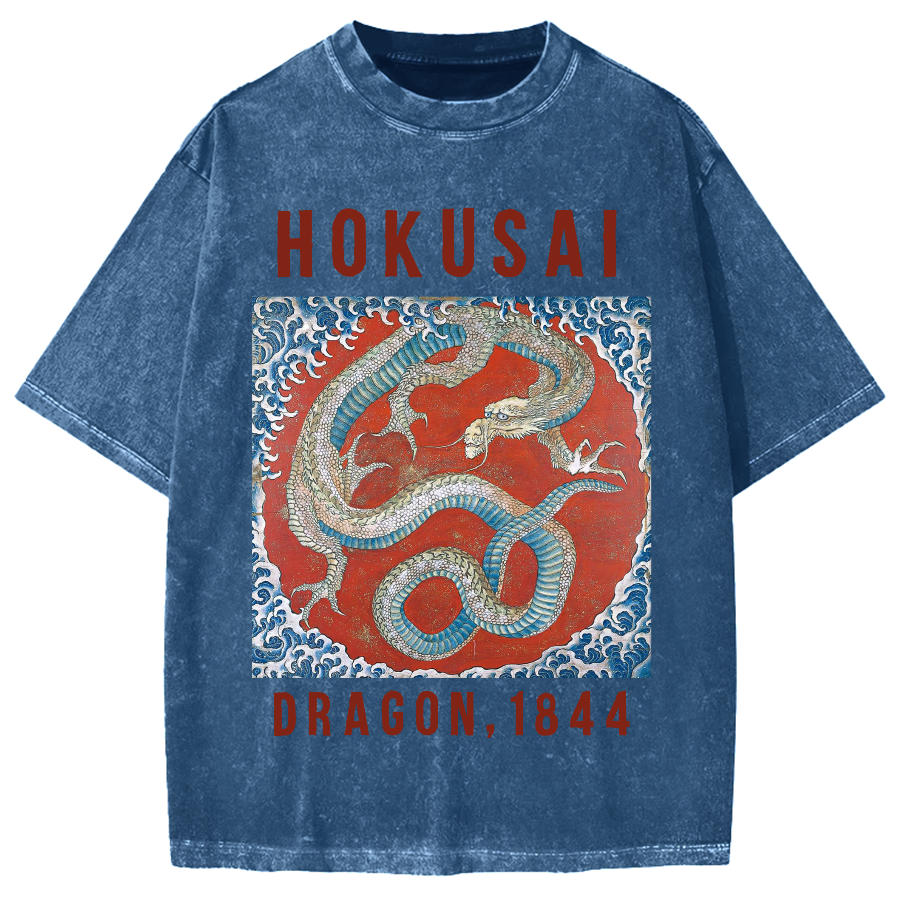 Hokusai Dragon Vintage Washed T-shirt
