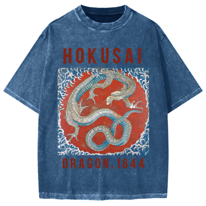 Hokusai Dragon Vintage Washed T-shirt