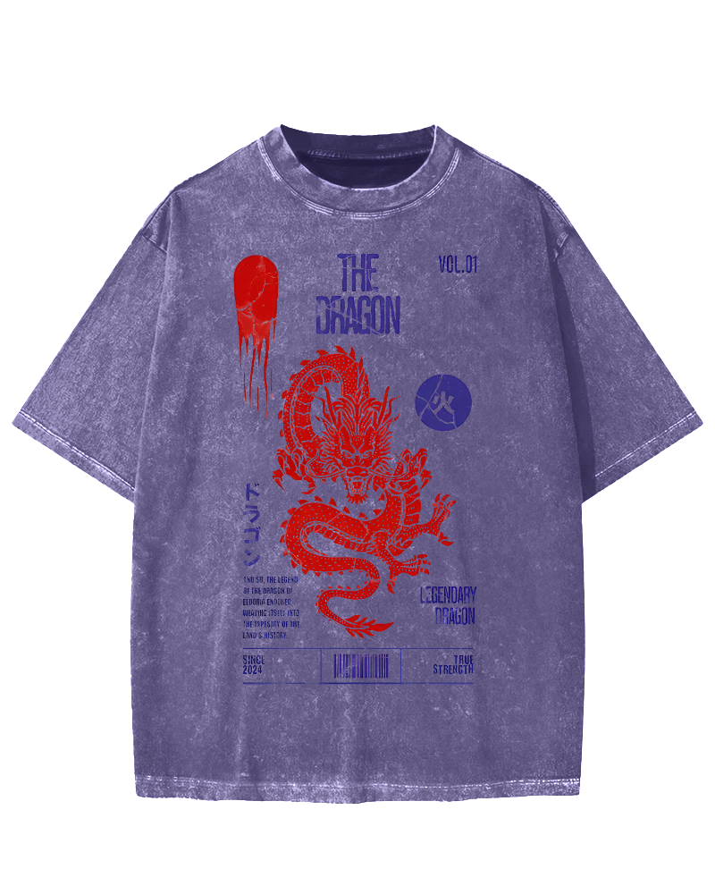 Japanese Dragon Vintage Washed T-shirt